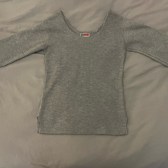 ModelCo Gray Ribbed Scoop-Neck Sweater - Picture 1 of 5